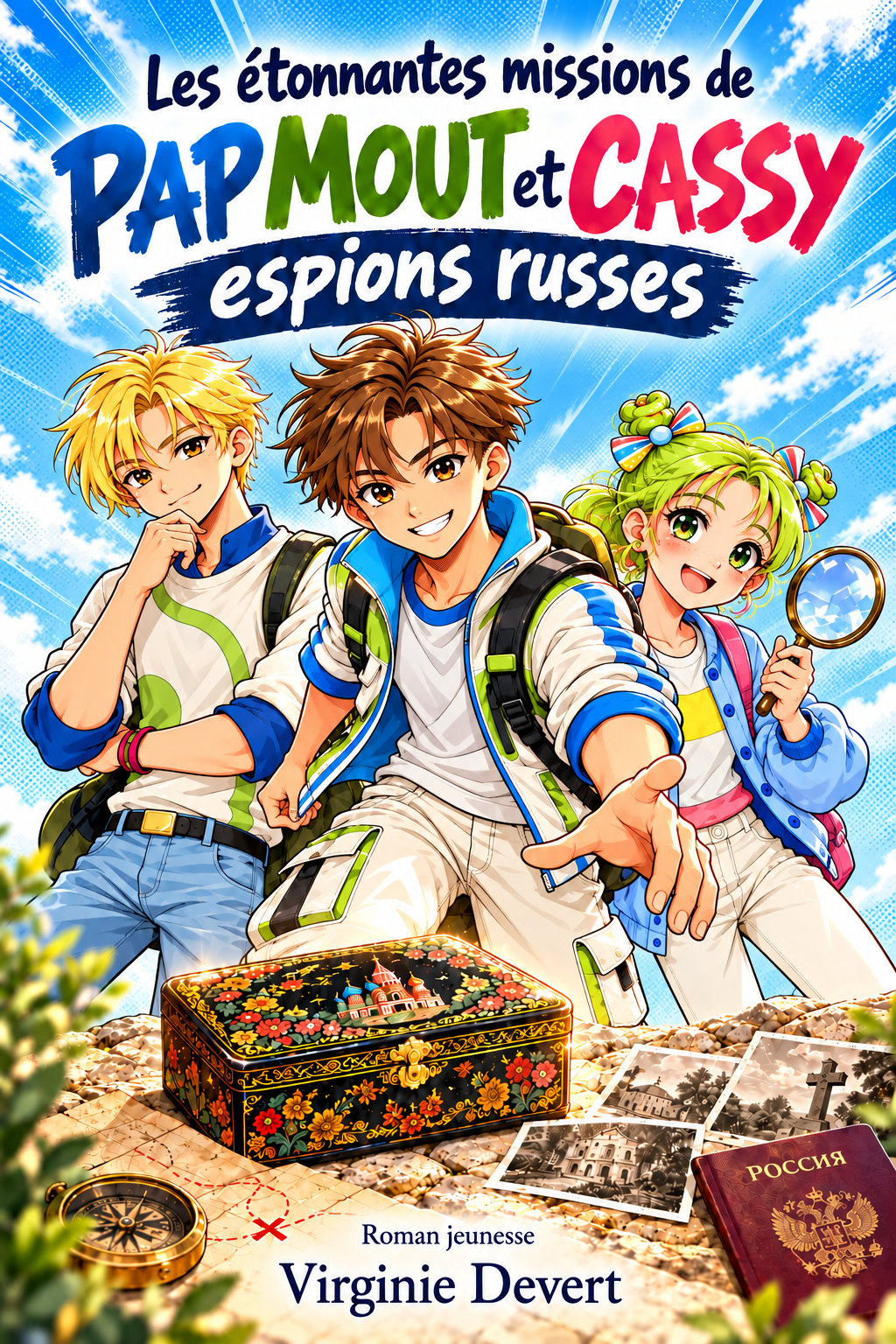 Couverture — Les étonnantes missions de Pap, Mout et Cassy — Espions russes